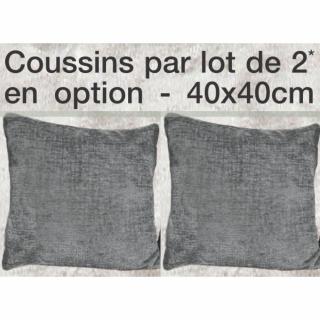 Paire de coussins déco pour canapé CROWN coloris gris anthracite