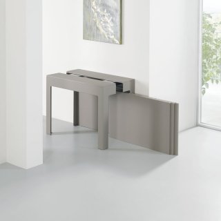 Table console extensible 12 couverts ULISSE structure acier sablé plateau stratifié écologique