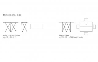 Table console extensible 4 couverts HERMES 115 cm  pieds métal plateau stratifié gris tourterelle