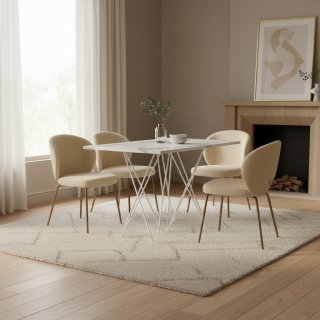 Table console extensible 4 couverts HERMES 115 cm pieds métal plateau stratifié écologique