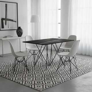 Table console extensible 4 couverts HERMES 115 cm pieds métal plateau stratifié écologique