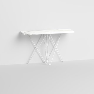 Table console extensible 4 couverts HERMES 115 cm pieds métal plateau stratifié écologique