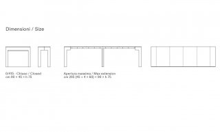 Table console extensible 12 couverts ULISSE gris ardoise pieds acier plateau stratifié écologique