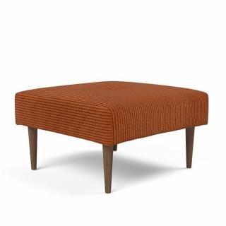 INNOVATION LIVING  Pouf design RECAST PLUS Corduroy Orange pied chêne laqué foncé