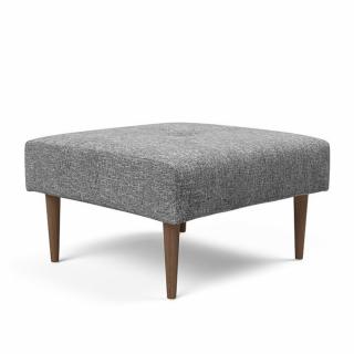 INNOVATION LIVING  Pouf design RECAST PLUS Twist Charcoal pied chêne laqué foncé