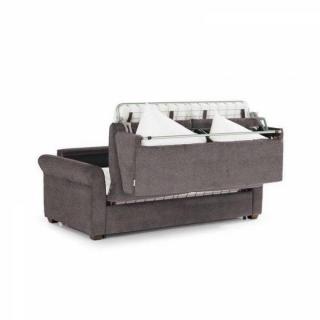 Canapé lit 3 places ROMANTICO convertible EXPRESS sommier lattes 140 cm polyuréthane gris clair matelas 16 cm