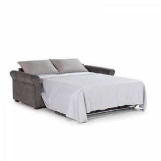 Canapé lit 3 places ROMANTICO convertible EXPRESS sommier lattes 140 cm polyuréthane gris clair matelas 16 cm