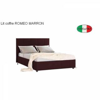 Lit Coffre Design ROMEO couchage 140*195cm, tête de lit capitonnée