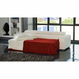 Canapé d'angle gauche SAMUEL convertible lit gigogne + méridienne coffre cuir noir