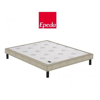 Sommier tapissier EPEDA armuré beige naturel confort ferme à lattes longueur couchage 190cm