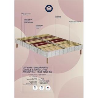 BULTEX Sommier 140 * 200 Bultex Lattes MULTIPLIS Pieds Inclus