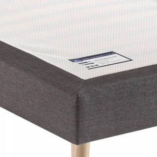 MERINOS Sommier tapissier à lattes CONFORT FERME en tissu chiné gris anthracite