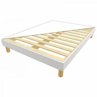 MERINOS Sommier tapissier à lattes CONFORT FERME en tissu chiné gris anthracite