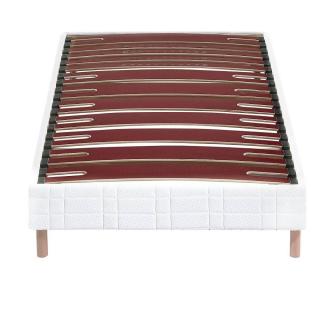 BULTEX Sommier confort morphologique bi-lattes 90*200cm avec pieds en bois vernis clair