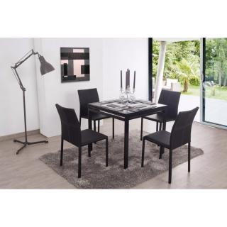 Table repas carré extensible VERNY noir