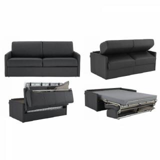 Canapé lit 2-3 places SUN convertible EXPRESS 120cm polyuréthane noir  matelas épaisseur 16cm