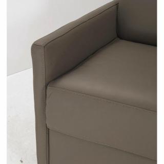 Canapé lit 2-3 places SUN convertible EXPRESS 120cm cuir vachette taupe  matelas épaisseur 16cm