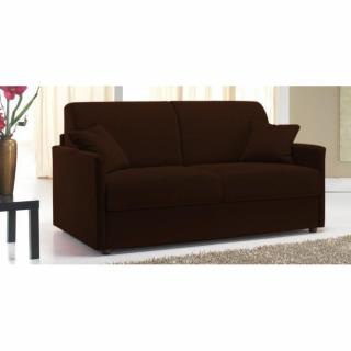 Canapé SUN convertible EXPRESS 120cm microfibre marron  matelas épaisseur 16cm