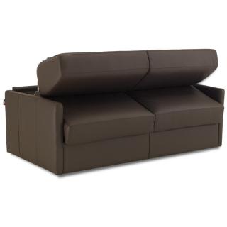 Canapé SUN convertible EXPRESS 120cm microfibre marron  matelas épaisseur 16cm