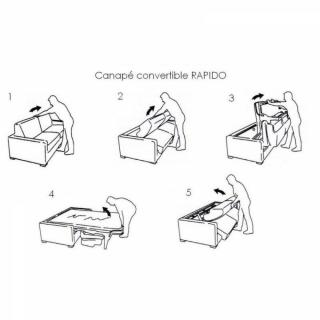 Canapé d'angle réversible  SUN convertible EXPRESS 160cm cuir vachette marron  matelas épaisseur 16cm