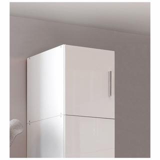 Sur meuble armoire penderie 1 porte MALTA laqué blanc cassé L : 30 cm