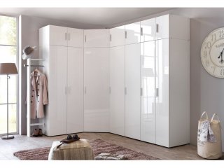 Sur meuble armoire penderie 1 porte MALTA laqué blanc cassé L : 30 cm