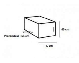 Sur meuble armoire penderie 1 porte MALTA laquée blanc cassé L : 40 cm