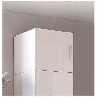 Sur meuble armoire penderie 1 porte MALTA laquée blanc cassé L : 40 cm
