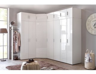 Sur meuble armoire penderie 1 porte MALTA laquée blanc cassé L : 40 cm
