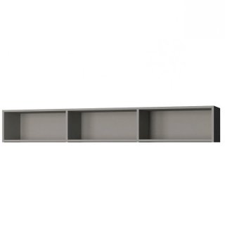 Surmeuble 3 niches de rangements pour lit escamotable horizontal 160 x 200 cm Hauteur 36 cm finition gris mat