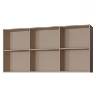 Sur-meuble 6 niches de rangements pour lit escamotable horizontal 90 x 200 cm Hauteur 106 cm finition taupe mat