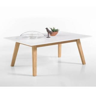 Table basse CLEMENT style scandinave  laque blanc mat 