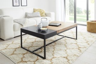 Table basse Lucon 107 x 65 cm bois acier plateau 