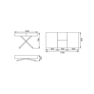 Table relevable extensible HARIE béton