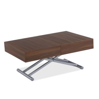 Table relevable extensible HARIE mélaminée noyer  120/170 x 80 cm