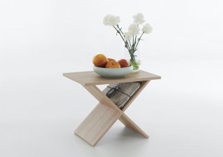 Table basse POITIERS coloris chene piétement X 