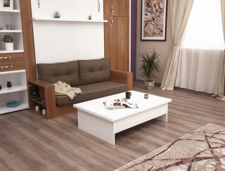 Table basse relevable COFFEE 112x75cm blanc