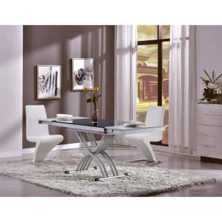 Table basse NEWFORM relevable extensible, plateau en verre noir