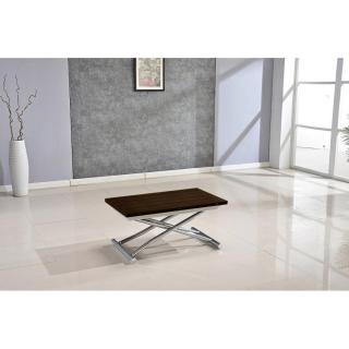 Table basse HIGH and LOW smoke noyer relevable extensible. Petite taille compacte.