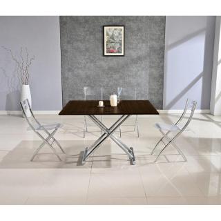 Table basse HIGH and LOW smoke noyer relevable extensible. Petite taille compacte.