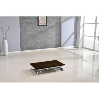 Table basse HIGH and LOW smoke noyer relevable extensible. Petite taille compacte.