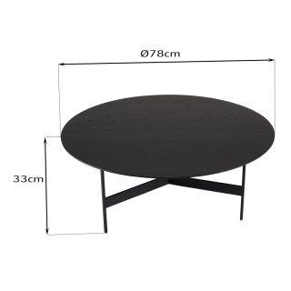 Table basse ronde DILA  78 cm / Pieds métal