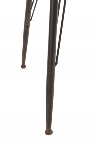 Table bistro TROB en métal noir et bois naturel.