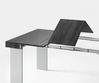 Table console extensible 8 couverts CITY FOLDING pieds verre trempé plateau stratifié écologique