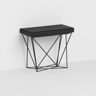 Table console extensible 12 couverts EXCEL 90 cm pieds métal plateau stratifié écologique