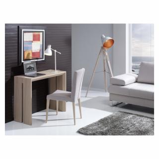 Table console extensible TAO 10 couverts 40/240x90cm pied bois plateau chêne 