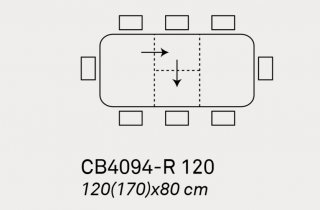 Table extensible 8 couverts DINE 170cm pieds bois plateau mélaminé 