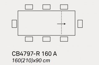 Table extensible 8 couverts PENTAGON 210cm pieds métal 