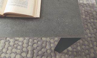 Table 8 couverts TEOREMA extensible 140 à 200cm pieds métal graphite plateau mélaminé ardoise