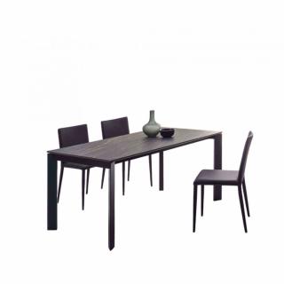 Table 10 couverts TEOREMA extensible 120 à 240cm pieds métal graphite plateau céramique noir désir